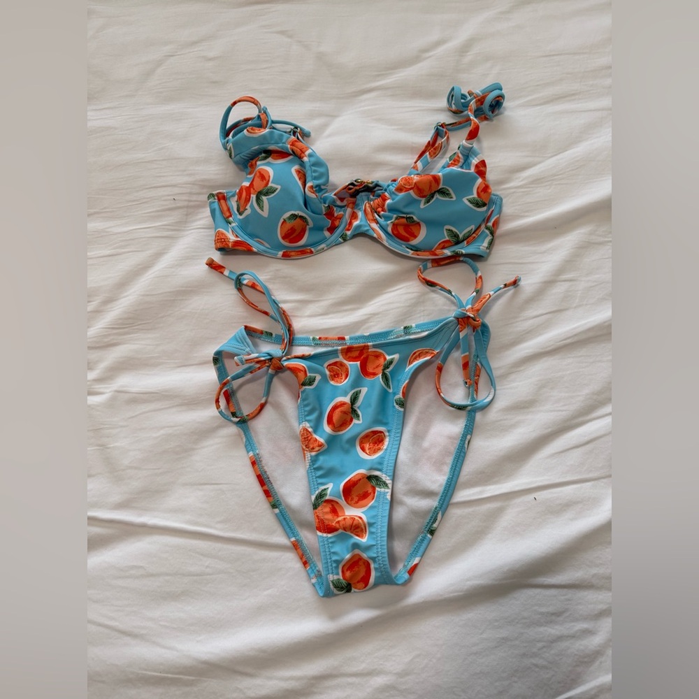 Wild Fable Blue and Orange Bikini Set
